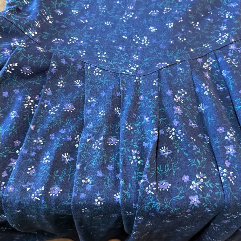 Vintage Paquette Too Chic Long Sleeve Floral Dress in Navy Women’s Sz 14 - Picture 13 of 14